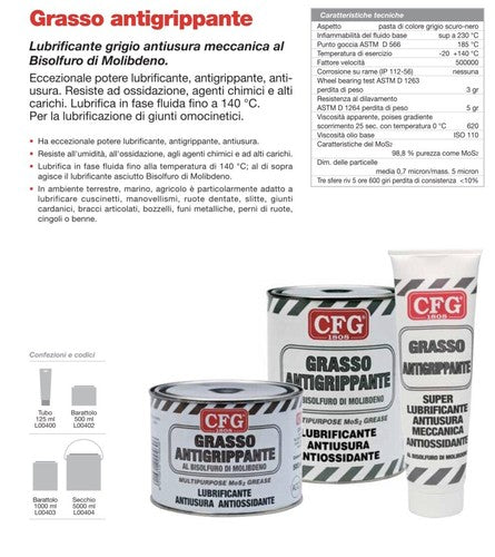 Grasso bisolfuro di molibdeno 125ml Cfg per molla carabina aria compressa airgun