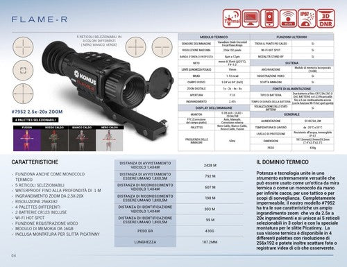 Konus Flame-R 7952 5 reticoli selezionabili 3 colori visione termica