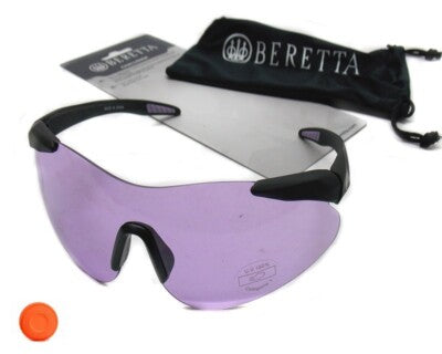 OCCHIALI BERETTA DA TIRO A VOLO POLIGONO CACCIA LENTI VIOLA softair paintball