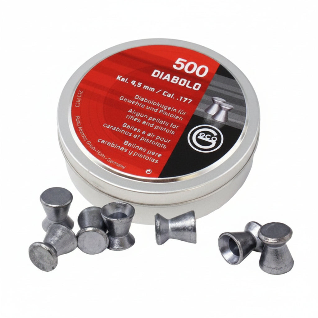 Piombini Geco Diabolo testa piatta 4.5mm 500pz Made in Germany aria compressa