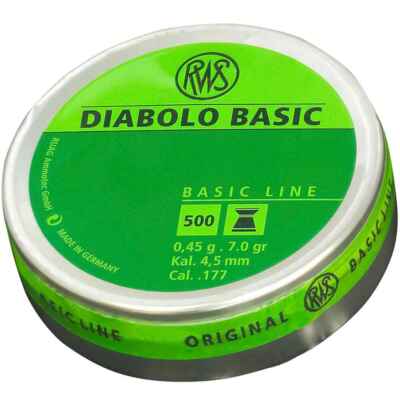 RWS Diabolo Basic Piombini 4.5mm 177 Flat 500pz Aria Compressa CO2 Airgun Tiro