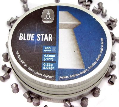 Piombini 4.5mm Bsa blue star per carabiba aria compressa plombs plinking co2