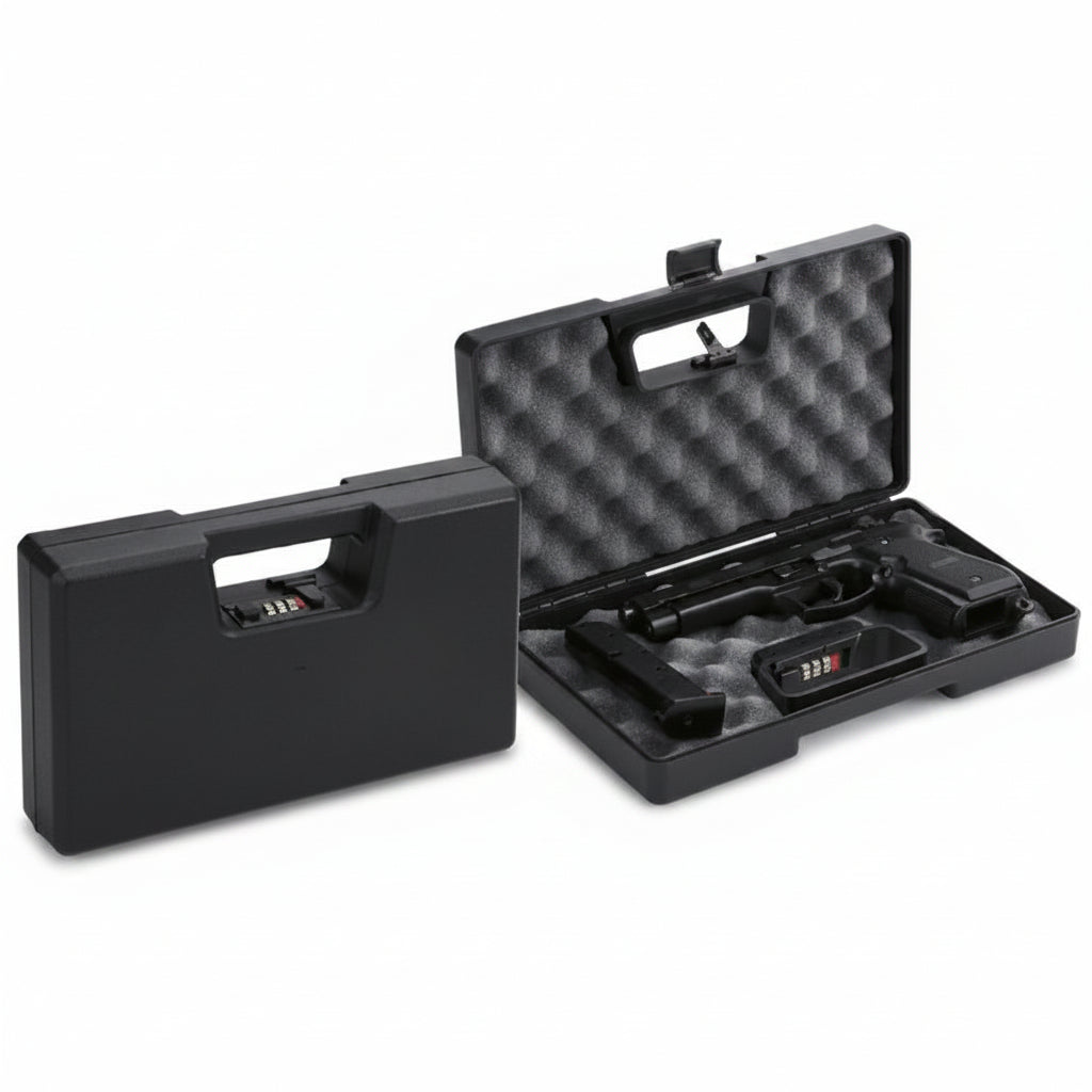 Rigid ABS pistol case with Negrini range combination