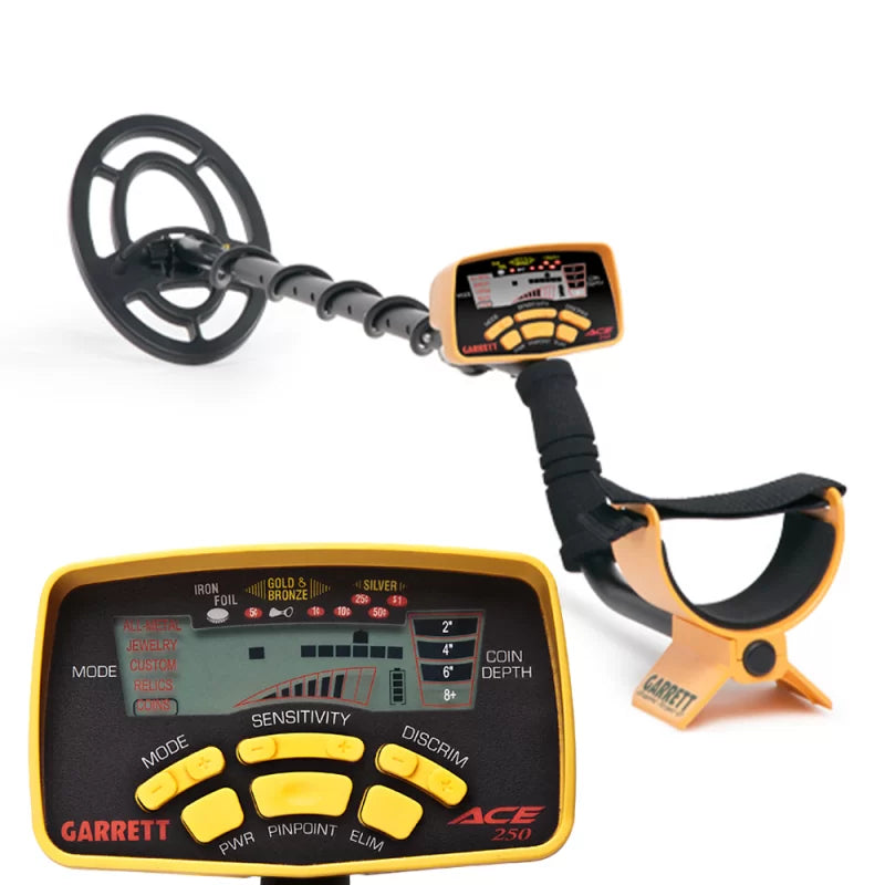 Garrett ACE 250 Cercametalli Metal Detector VLF Display LCD Garanzia 3 Anni