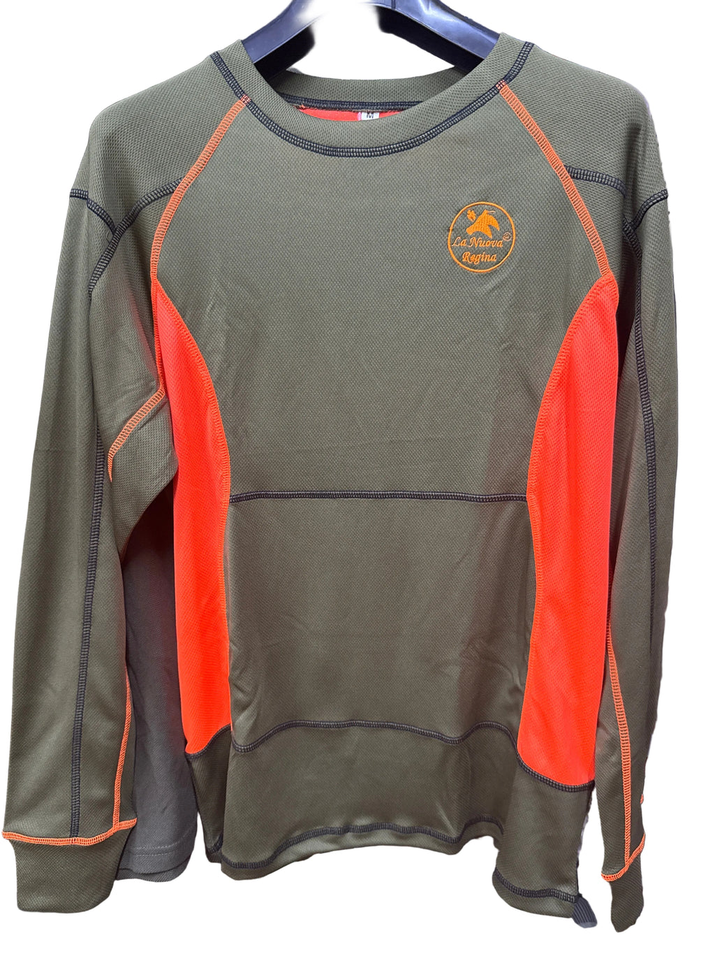 La Nuova Regina T-Shirt tecnica Caccia Polipropilene Maniche Lunghe Verde orange