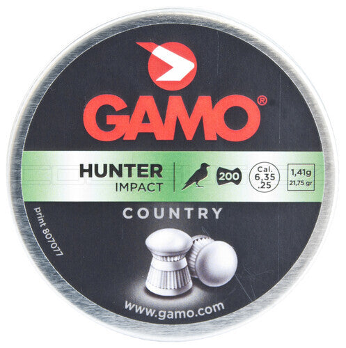 200 Piombini Gamo Hunter Impact 6,35mm 1,41g Carabina Aria Compressa Caccia
