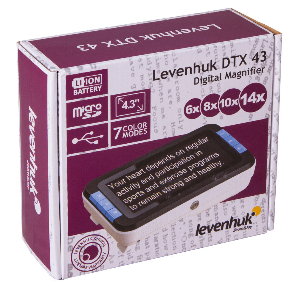 Lente ingrandimento zoom manuale 6x 8x 10x 14x Levenhuk DTX 43 LCD con luce led