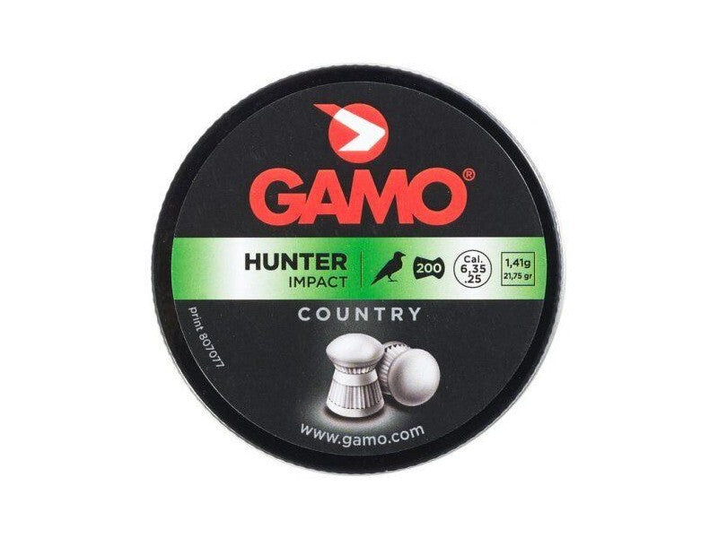 200 Piombini Gamo Hunter Impact 6,35mm 1,41g Carabina Aria Compressa Caccia