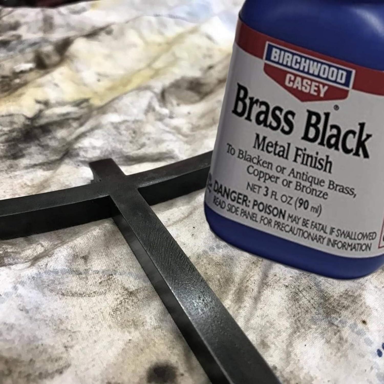 Brunitore a freddo per ottone bronzo rame colore nero Birchwood Casey restauro