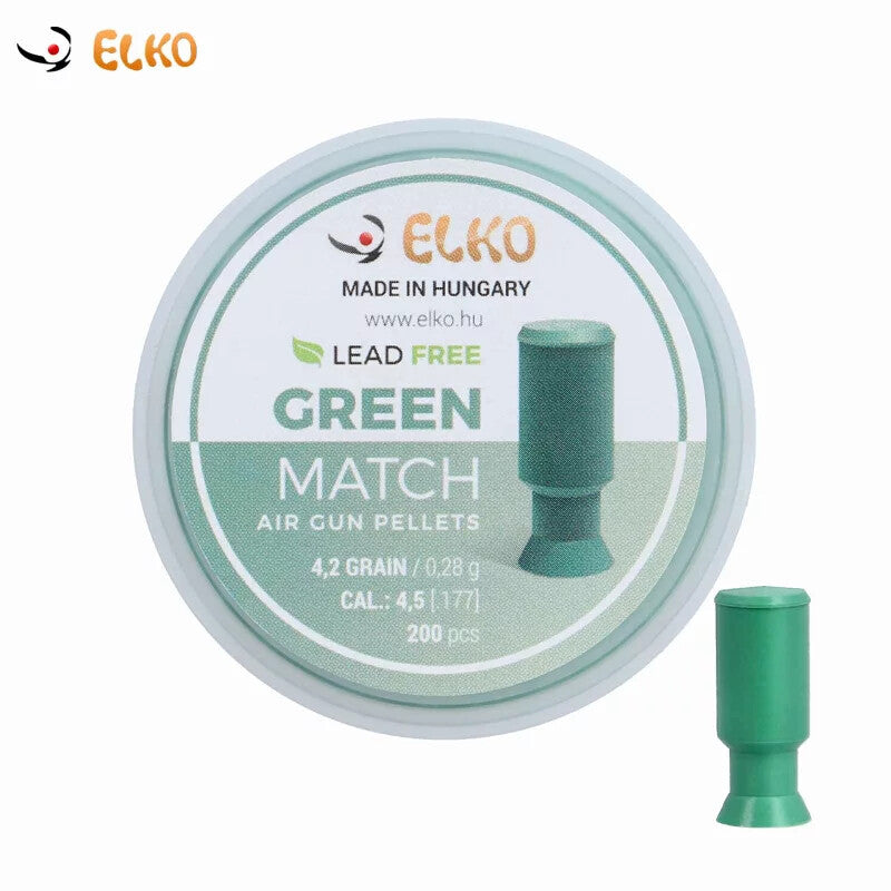 Piombini 4.5mm Elko Green Match pallini carabina pellets airgun co2 plinking