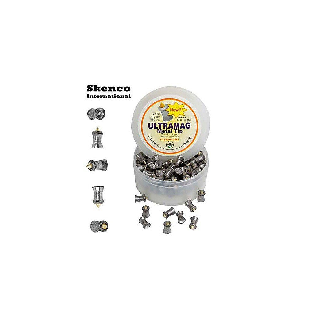 Piombini 5.5mm Skenco ultramag per carabina aria compressa airgun pellets plombs