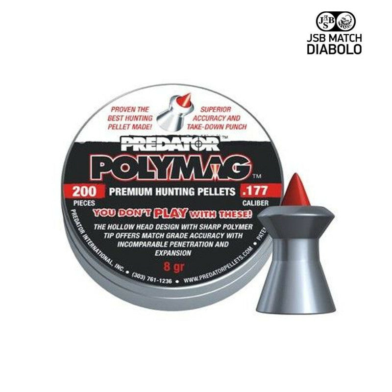 PIOMBINI 4.5MM 177 JSB PREDATOR POLYMAG PER CARABINA ARIA COMPRESSA PLINKING