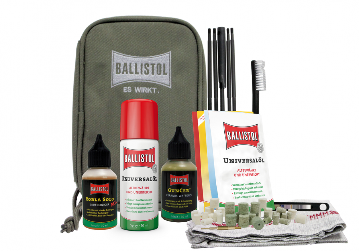 ballistol pouch kit viaggio pulizia armi fai da te poligono esercito idea regalo