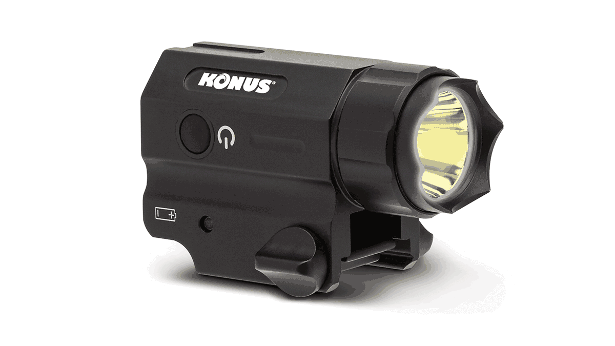 Torcia tattica a led con attacco sgancio rapid Konus 360 lumen impermeabile 3940