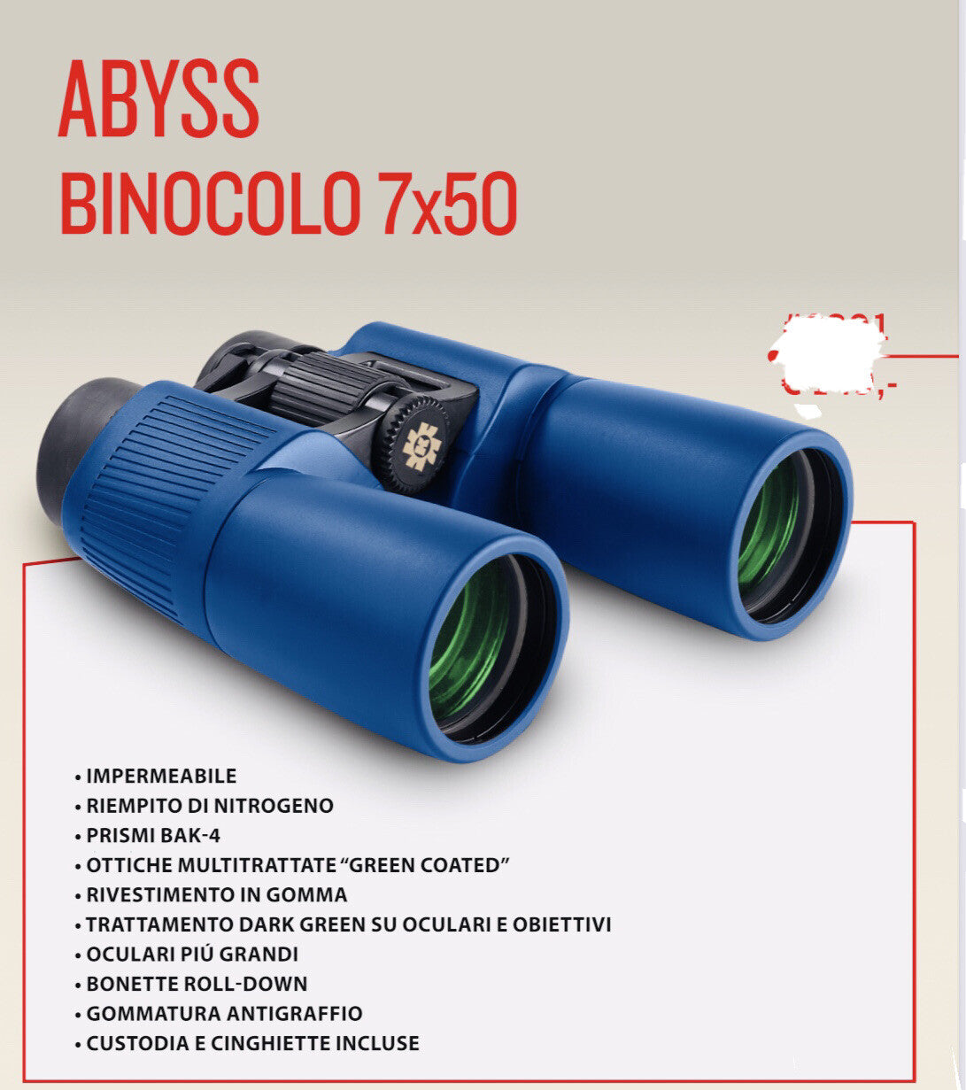 BINOCOLO PROFESSIONALE IMPERMEABILE KONUS ABYSS 7x50 USO NAUTICO E NEVE 2301