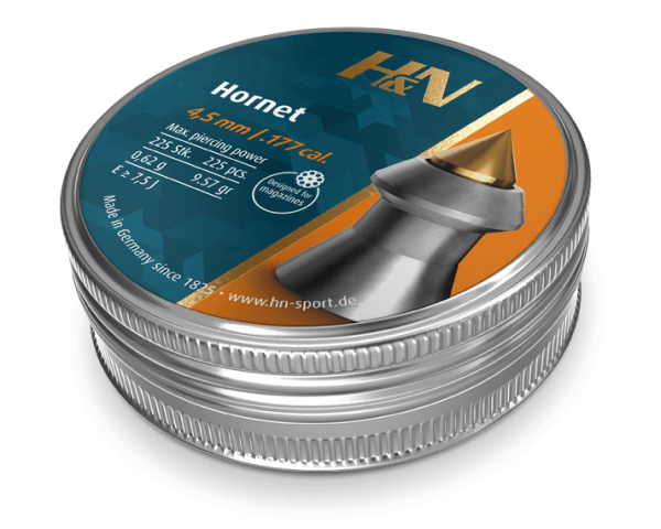 H&N Hornet Piombini 4.5mm 177 Pointed 225pz Aria Compressa CO2 Caccia