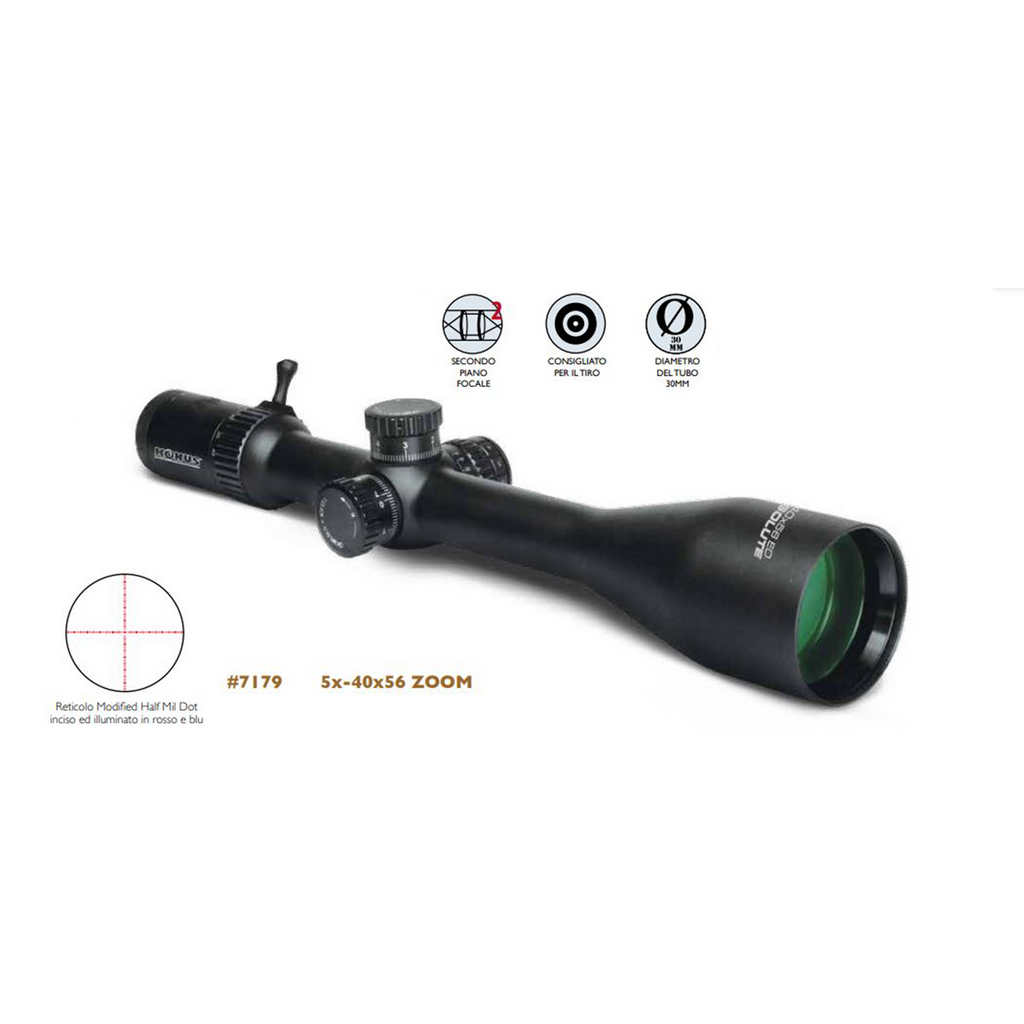 Ottica carabina da mira Konus Absolute 5X-40x56 zoom per caccia poligono 7179