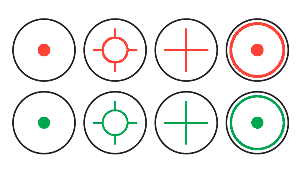 RED DOT PUNTO ROSSO O VERDE KONUSIGHT IX35 KONUS PUNTATORE OTTICA CARABINA 7378