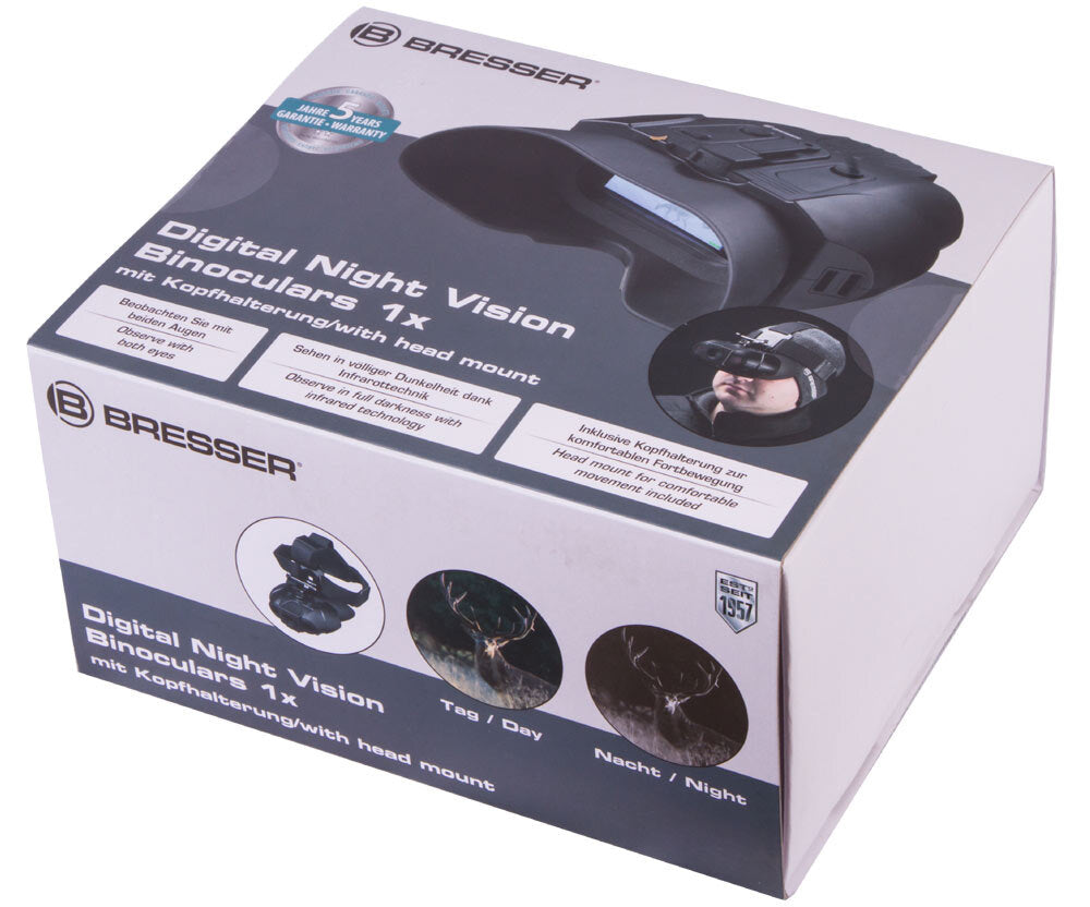 Visore notturno binoculare digitale Bresser 1-2x con supporto testa outdoor