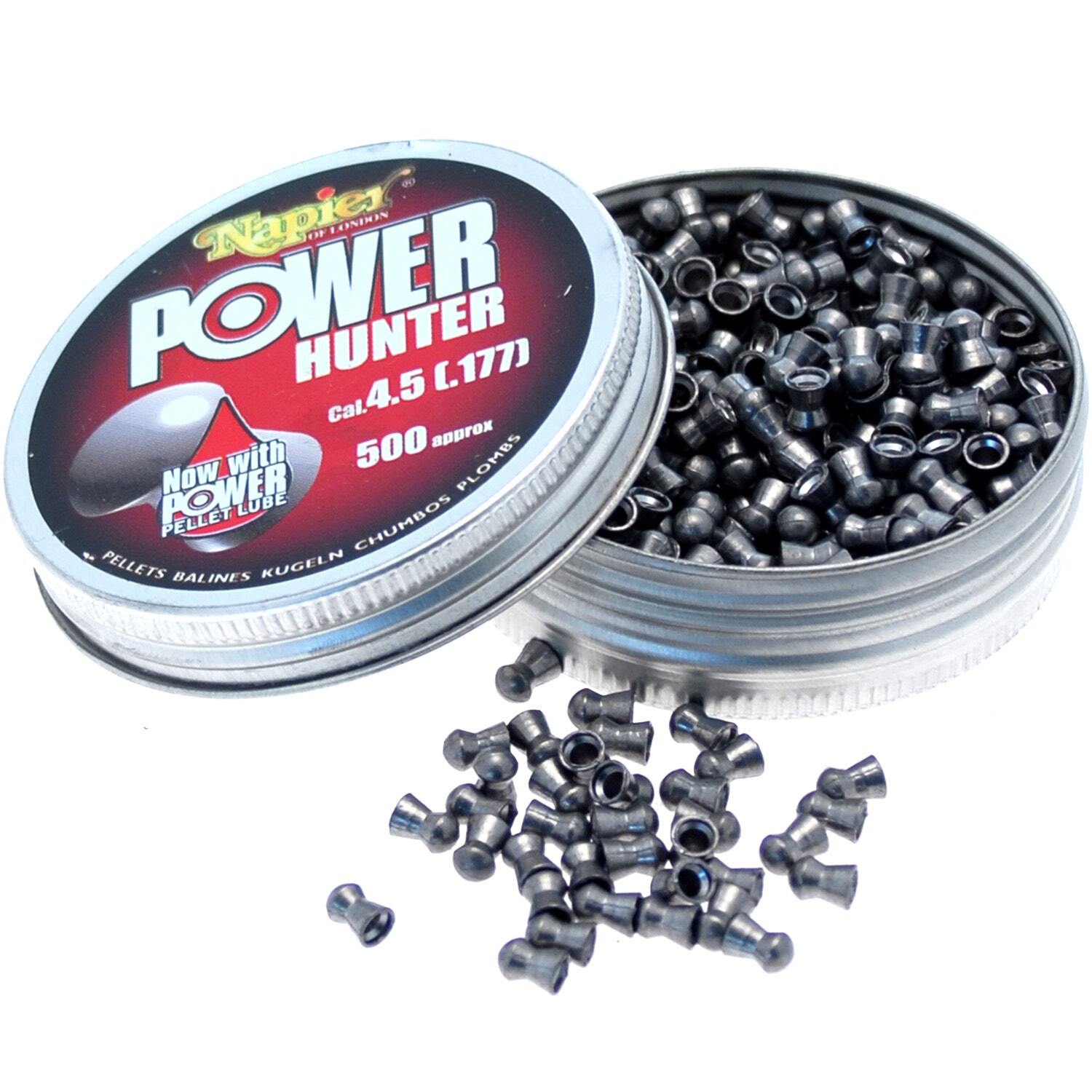 Piombini 4.5mm .177 Napier Power Hunter plombs pellets balines Kugeln Chumbos