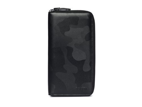 Portafoglio beretta unisex in pelle nera camo con zip idea regalo viaggio