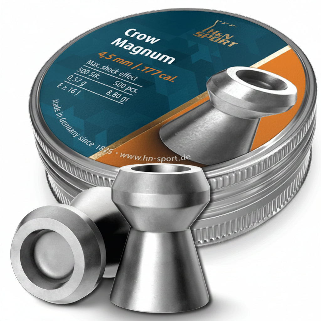 Piombini H&N Crow Magnum 4.5mm 400pz hollow point caccia effetto shock