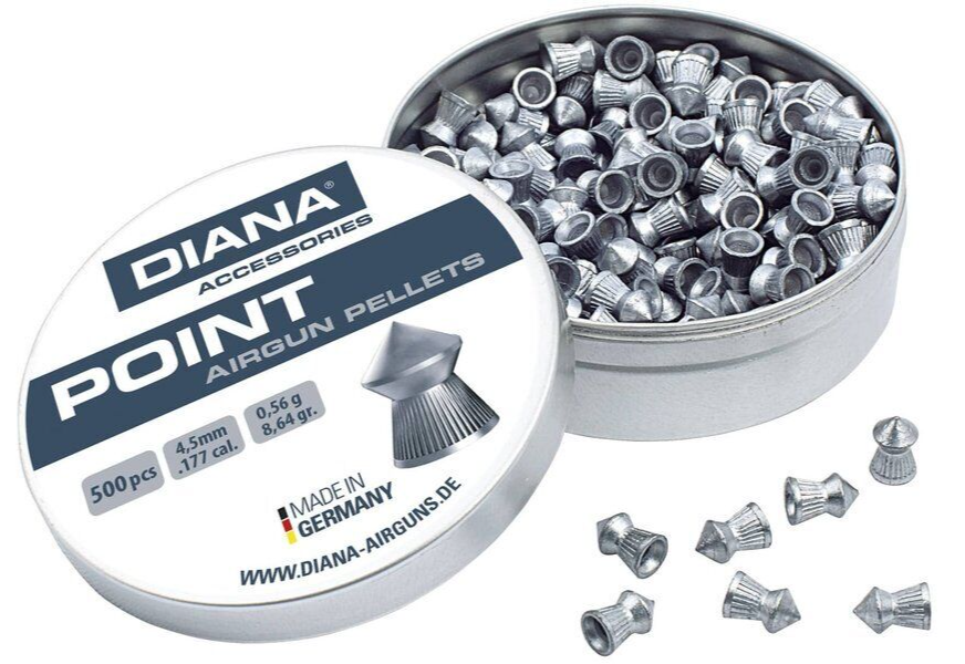 Piombini Diana Point 4.5mm 500pz testa punta coda rigata Made in Germany