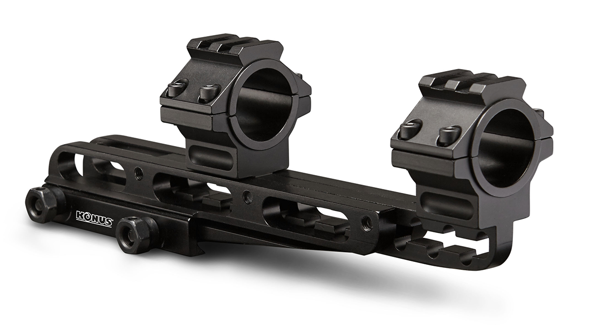 Attacco universale per ottica per slitta weaver e picatinny konus cantilever