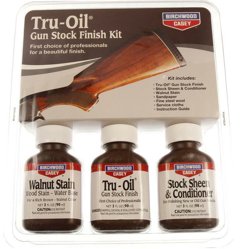 Tru oil Gun Stock Finish Kit Birchwood Casey restauro legno fucile ebanisteria vernice