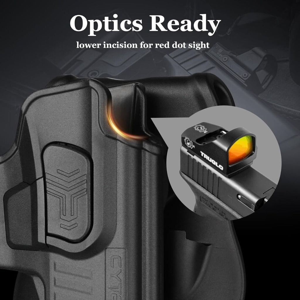 Cytac Fondina Polimero Glock 17 22 31 Gen 1 2 3 4 5 Paddle 360 Estrazione Rapida