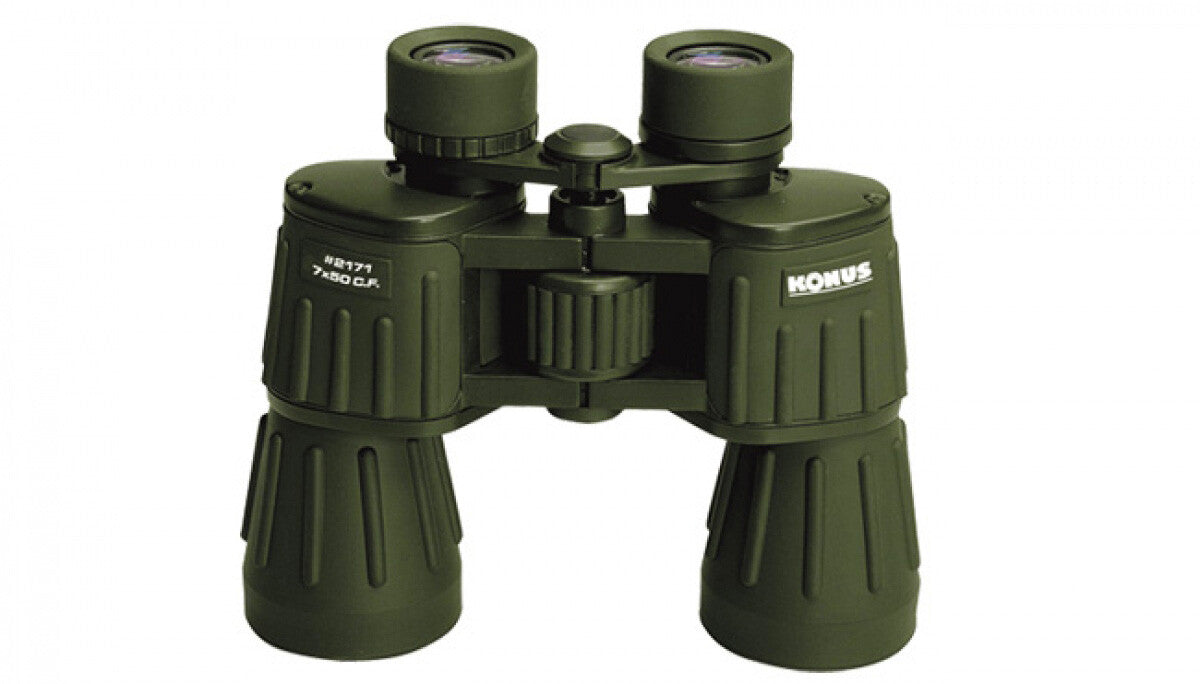 BINOCOLO MILITARE PROFESSIONALE KONUSARMY 7x50 CF GOMMATO VERDE ANTIURTO 2171