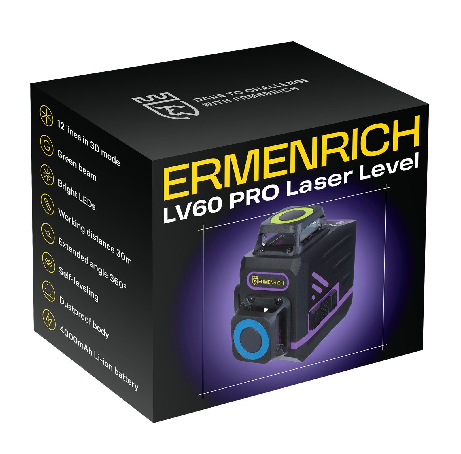 livella laser autolivellante Ermenrich LV60 PRO professionale con telecomando