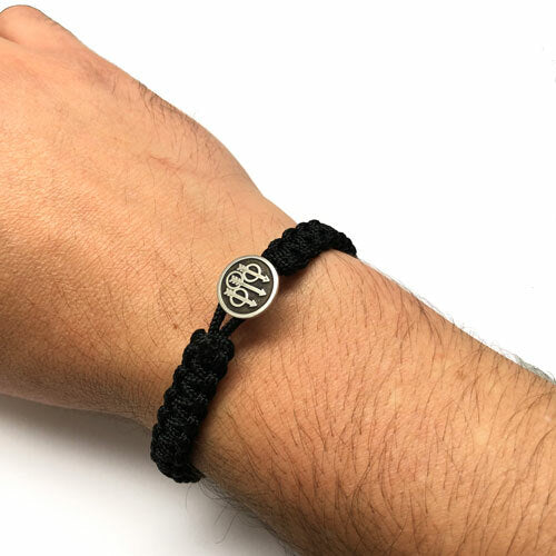 Beretta men's and women's bracelet in black thread with Beretta medallion, gift idea