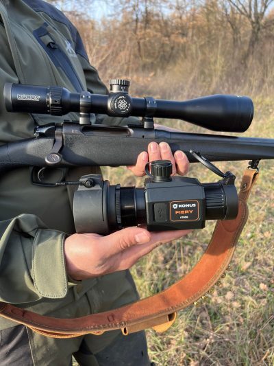 Visore termico notturno ottica da mira Konus Fiery Clip On caccia Hunting Rifle