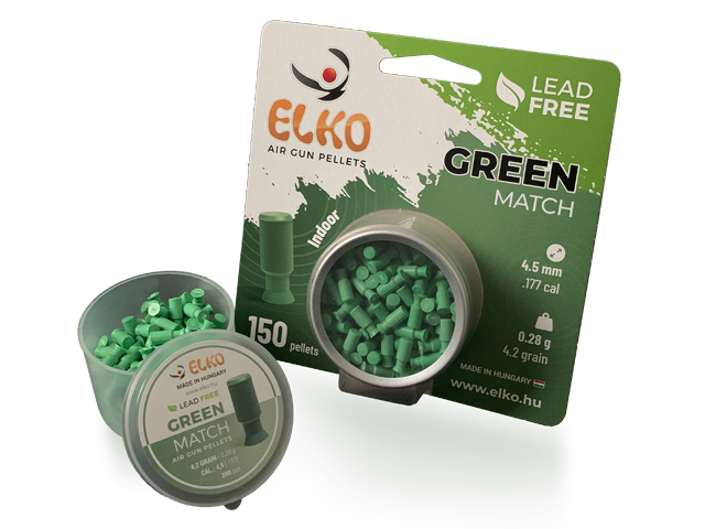 Piombini 4.5mm Elko Green Match pallini carabina pellets airgun co2 plinking