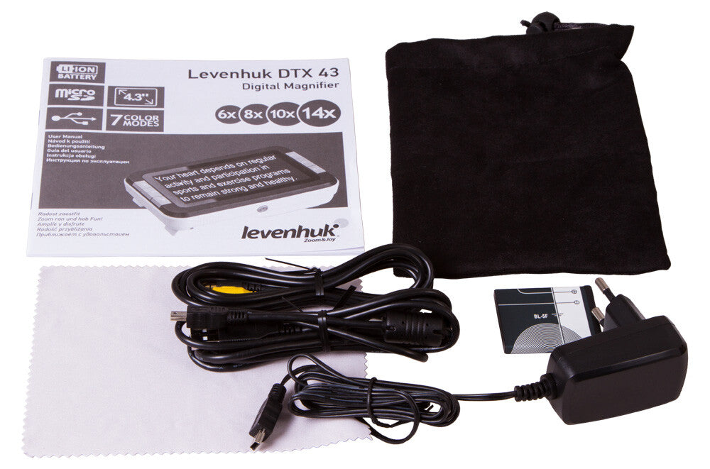 Lente ingrandimento zoom manuale 6x 8x 10x 14x Levenhuk DTX 43 LCD con luce led