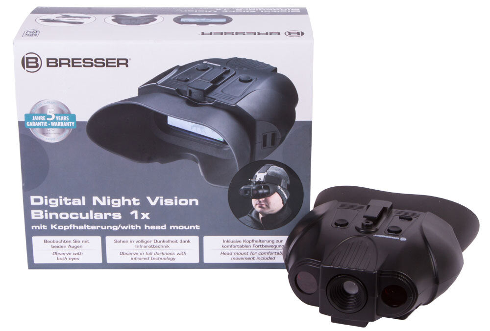 Visore notturno binoculare digitale Bresser 1-2x con supporto testa outdoor
