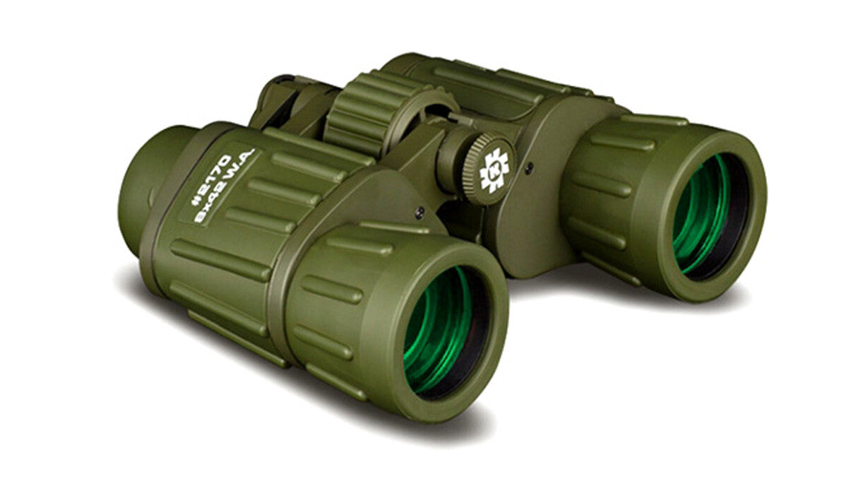 BINOCOLO MILITARE PROFESSIONALE KONUSARMY 10x50 WA GOMMATO VERDE ANTIURTO 2172