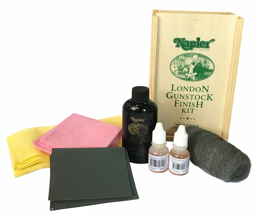 LONDON GUNSTOCK FINISH KIT NAPIER TRU OIL OLIO LEGNO DI ARMI CARABINA FUCILE