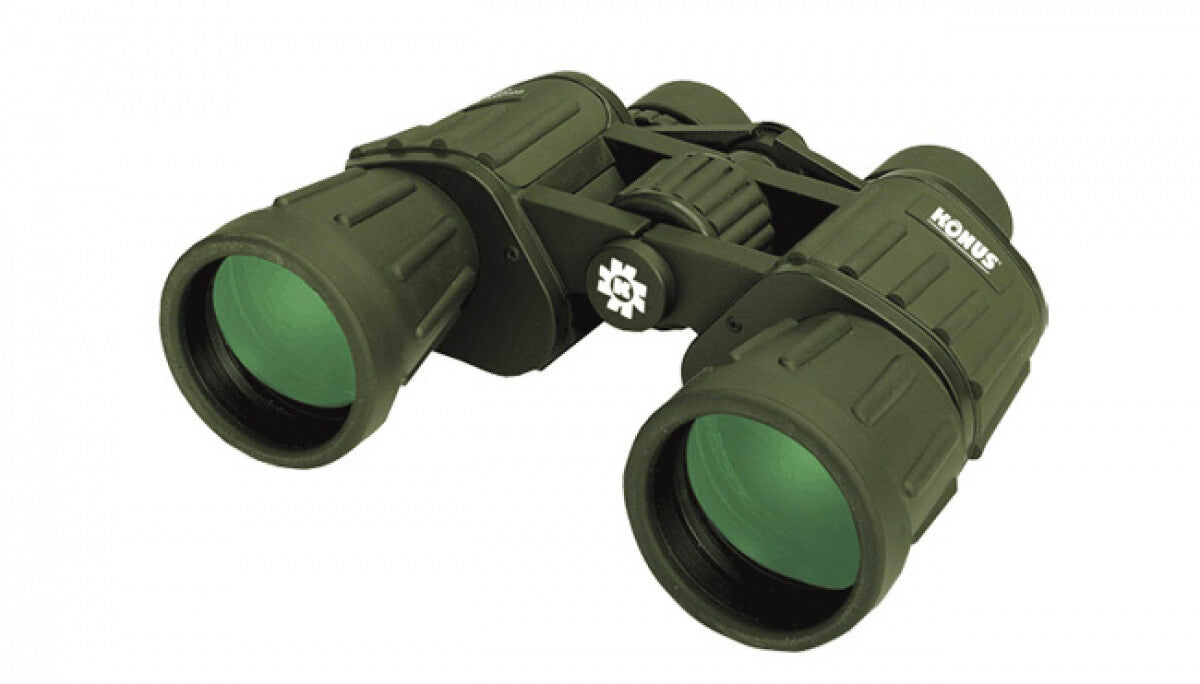 BINOCOLO MILITARE PROFESSIONALE KONUSARMY 10x50 WA GOMMATO VERDE ANTIURTO 2172