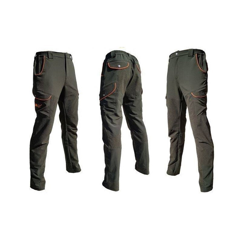 Pantalone da caccia in tessuto elasticizzato estivo con rinforzi sulle gambe