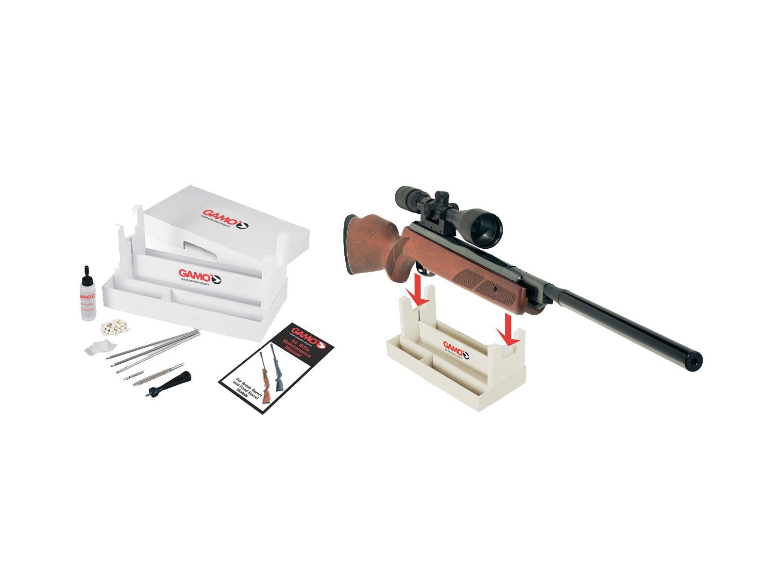 Gamo kit pulizia per manutenzione carabina aria compressa piombini 4.5 airguns