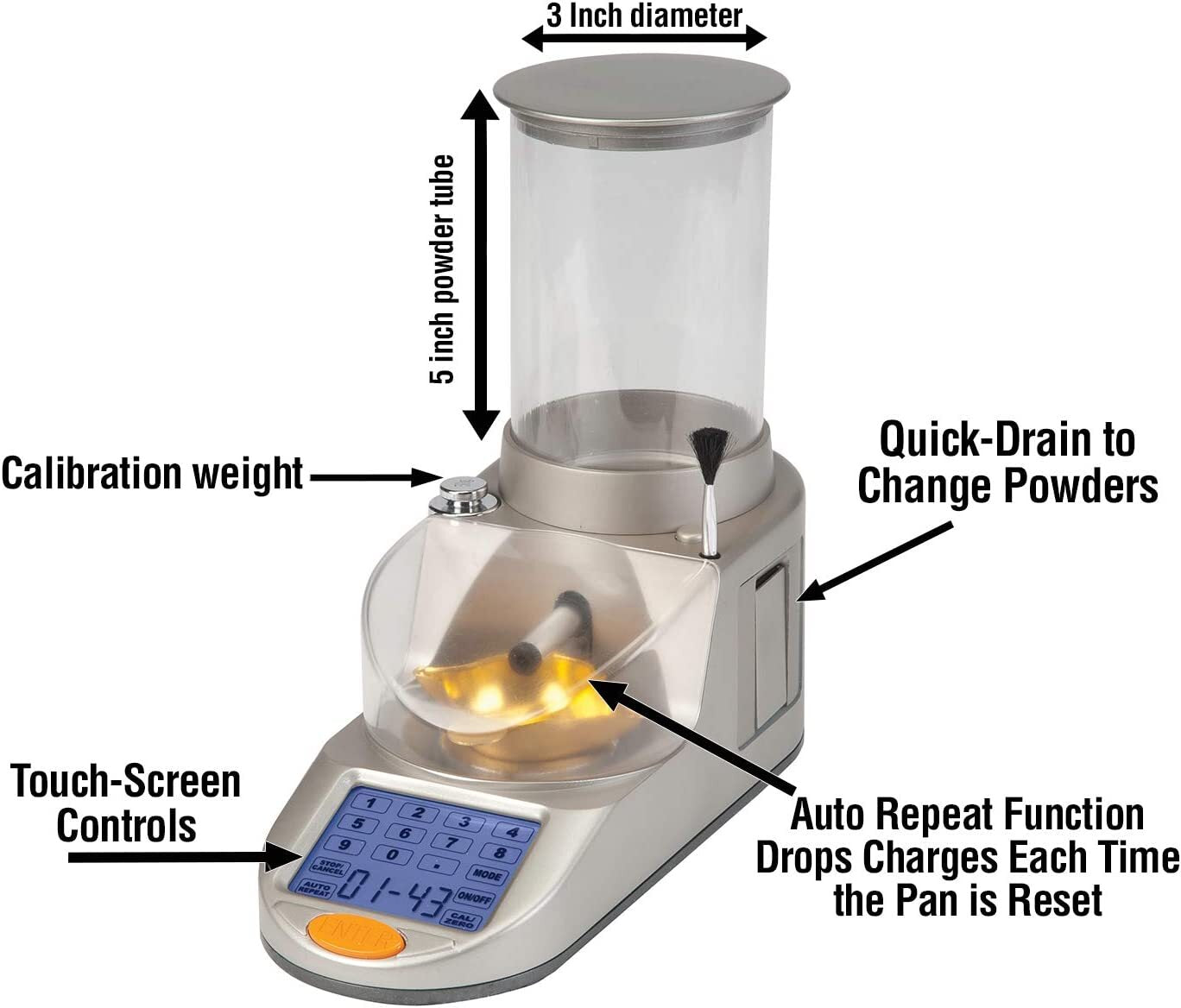 Lyman GEN6 Compact Touch Screen Powder System Precision Scale Dispenser 