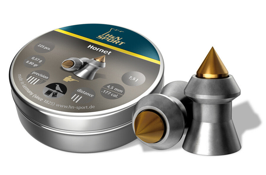 H&N Hornet piombini 4.5mm 177 pointed 225 pezzi per carabina aria compressa e CO2 caccia - Armeria Sicilia