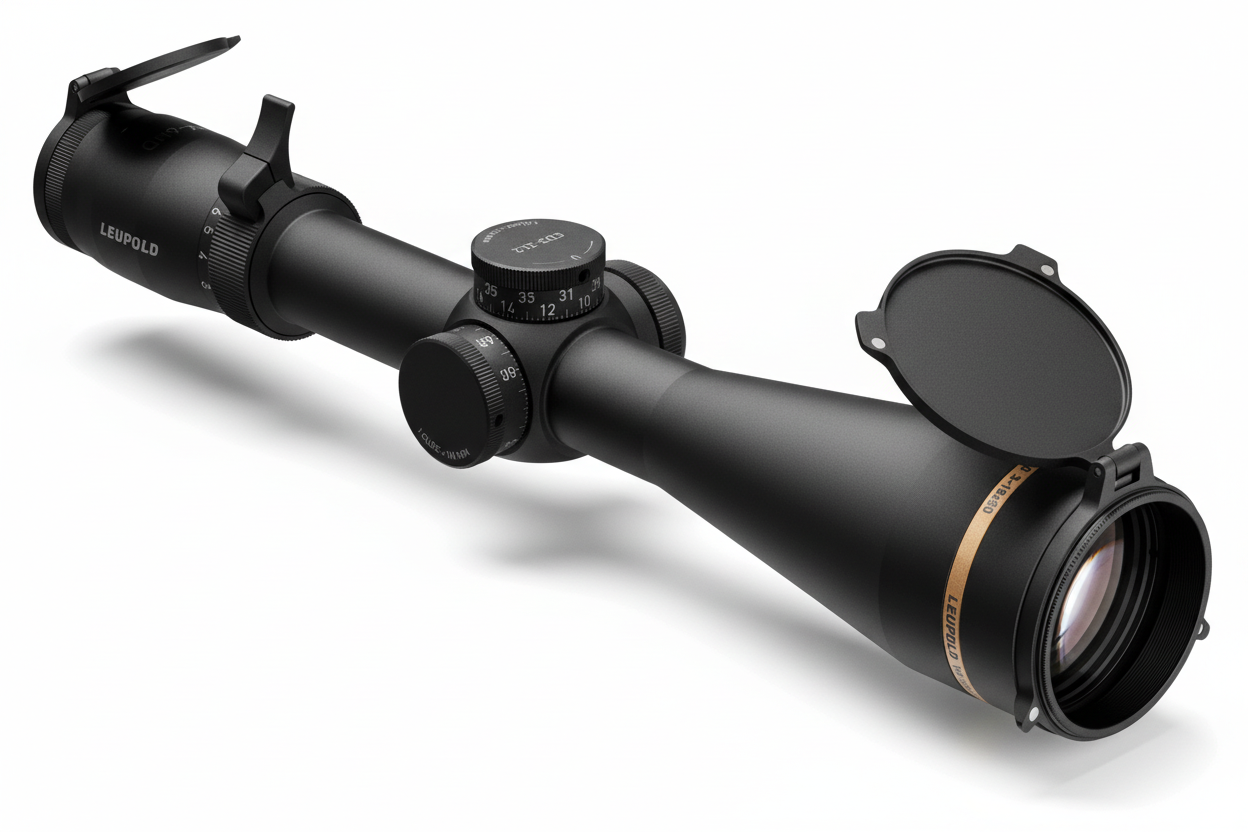 Leupold VX-6HD 3-18x50 — vista laterale con torrette CDS-ZL2 e leva cambio ingrandimento