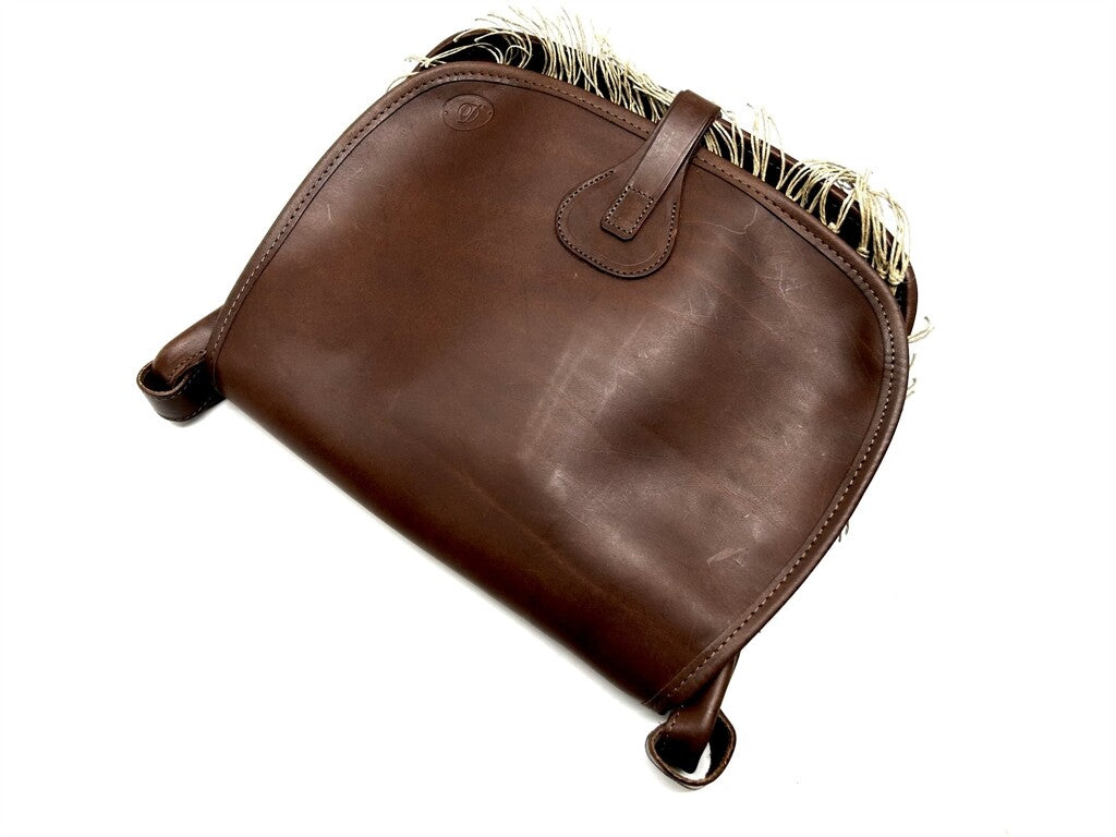 Borsa in cuoio con rete porta selvaggina carniere caccia porta cartucce trekking