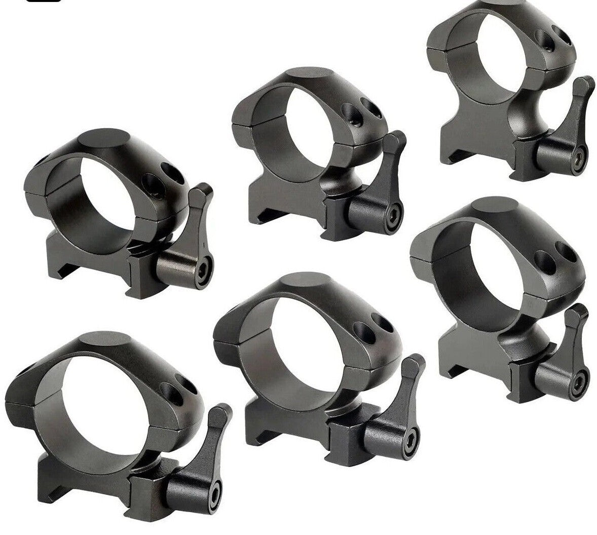 Anelli attacchi a sgancio rapido in acciaio per montaggio ottica tubo da 30 mm