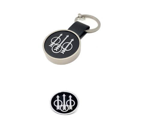 Beretta 3 Frecce Portachiavi + Spilla Metallo Idea Regalo Caccia Tiro Volo