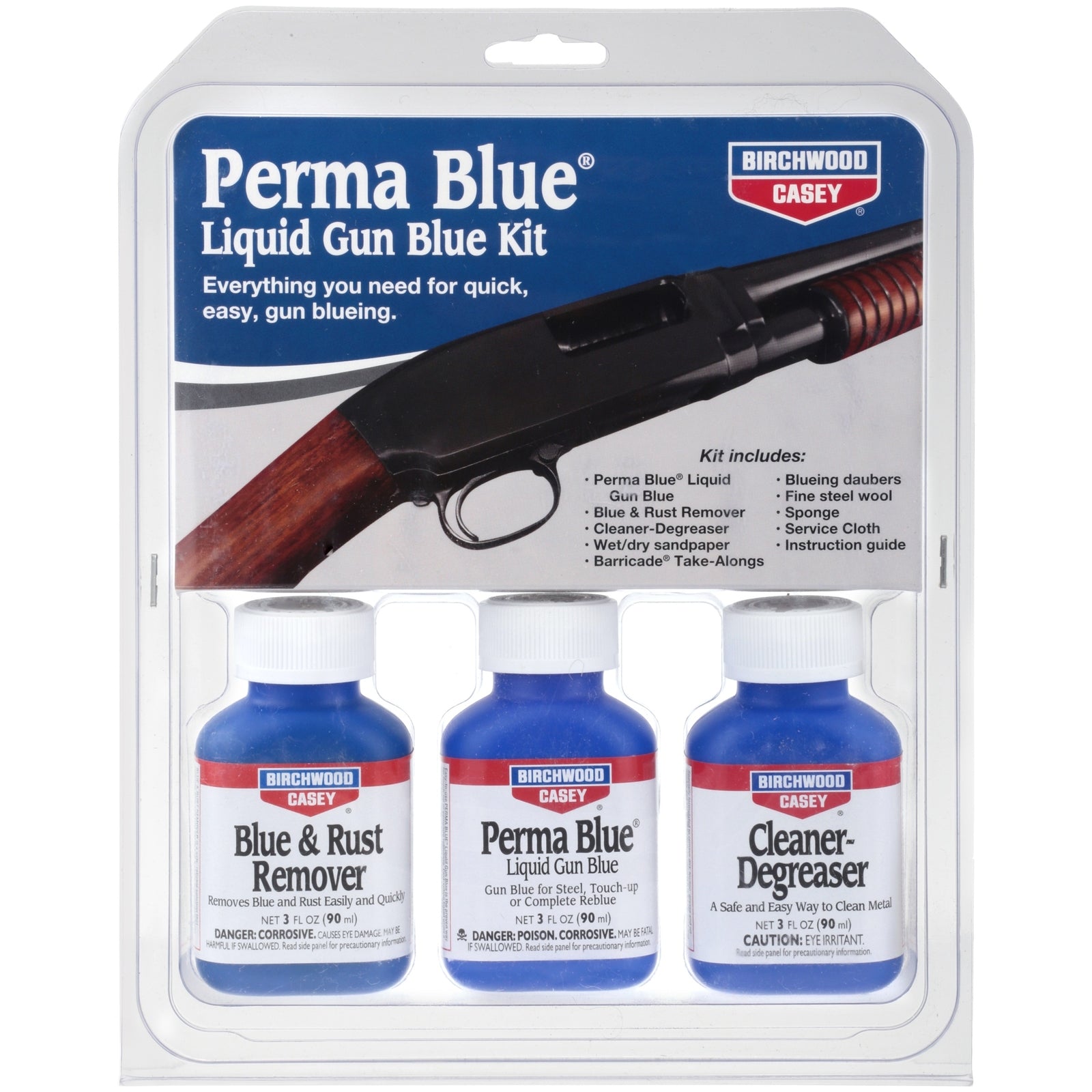 Kit Birchwood Casey Perma Blue Brunitore Freddo Acciaio Armi Fucile Pistola