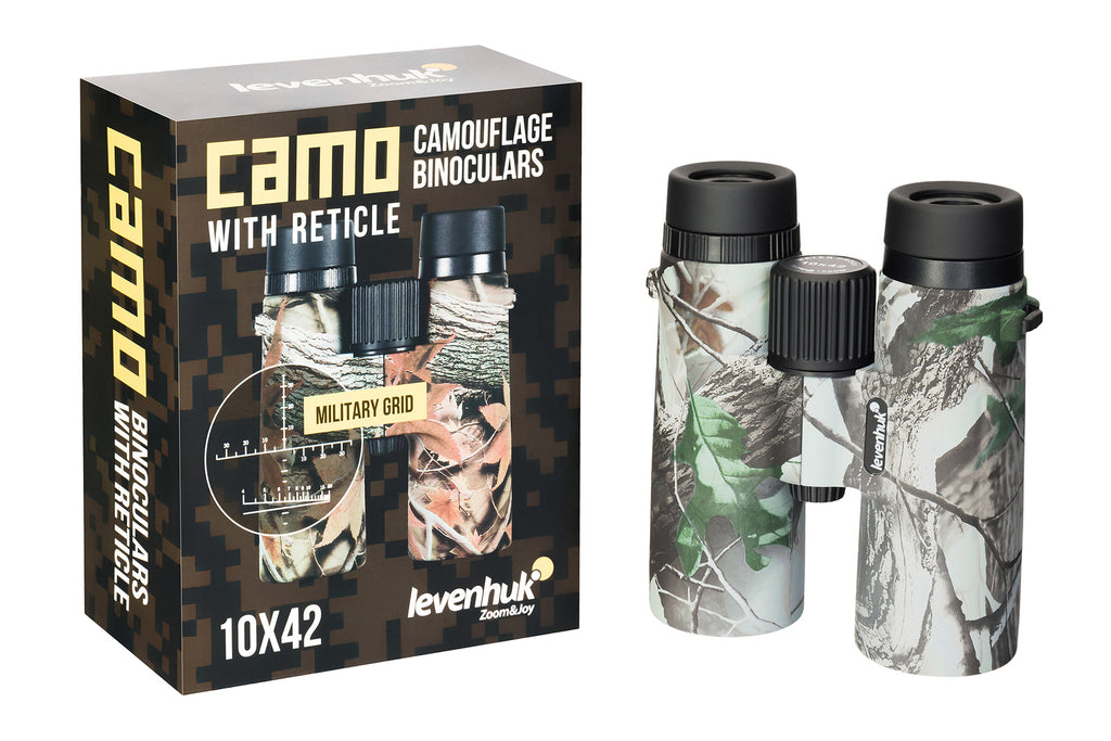 Binocolo professionale con reticolo levenhuk camo 10x42 da caccia trekking sport